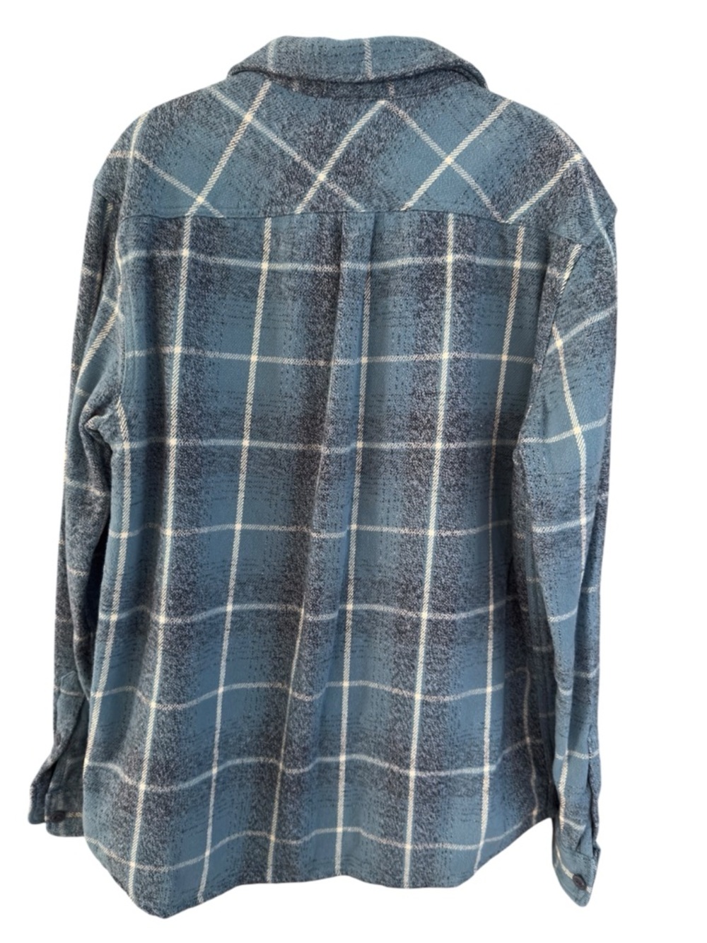 Quiksilver Blue Plaid Flannel Shirt Jacket Cotton Size Large - Picture 3 of 6